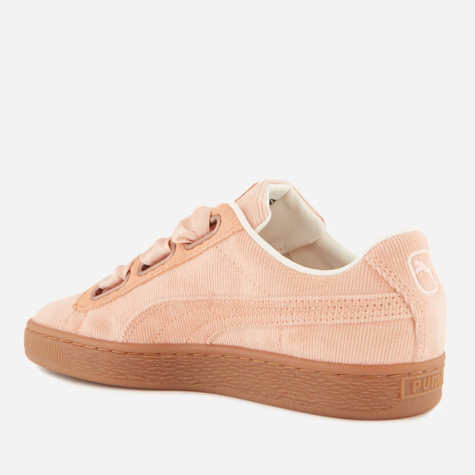 Puma Women's Basket Heart Corduroy Trainers - Dusty Coral - Image 2