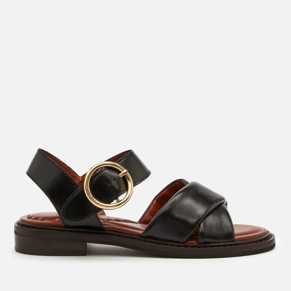 See By Chloé Women's Lyna Leather Flat Sandals - Black