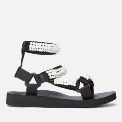 Arizona Love Women's Trekky Pearl Double Ankle Sandals - Black