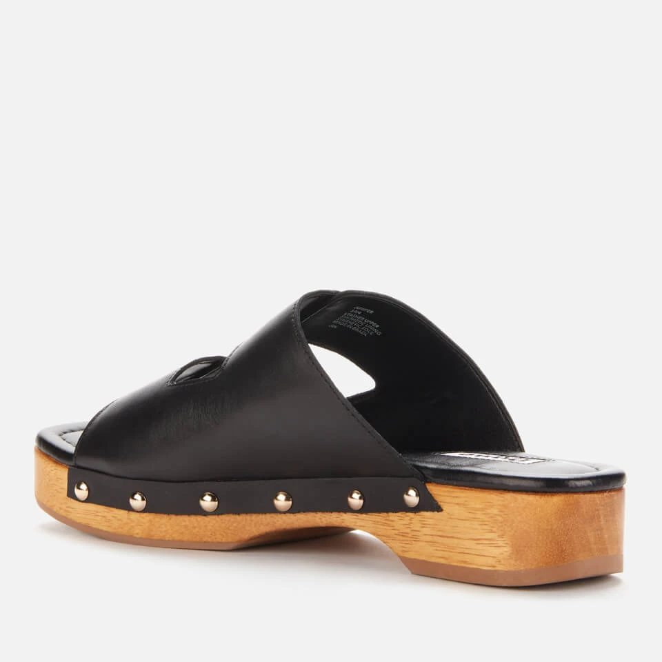 Dune Women's Juniper Leather Clog Sandals - Black - Image 2