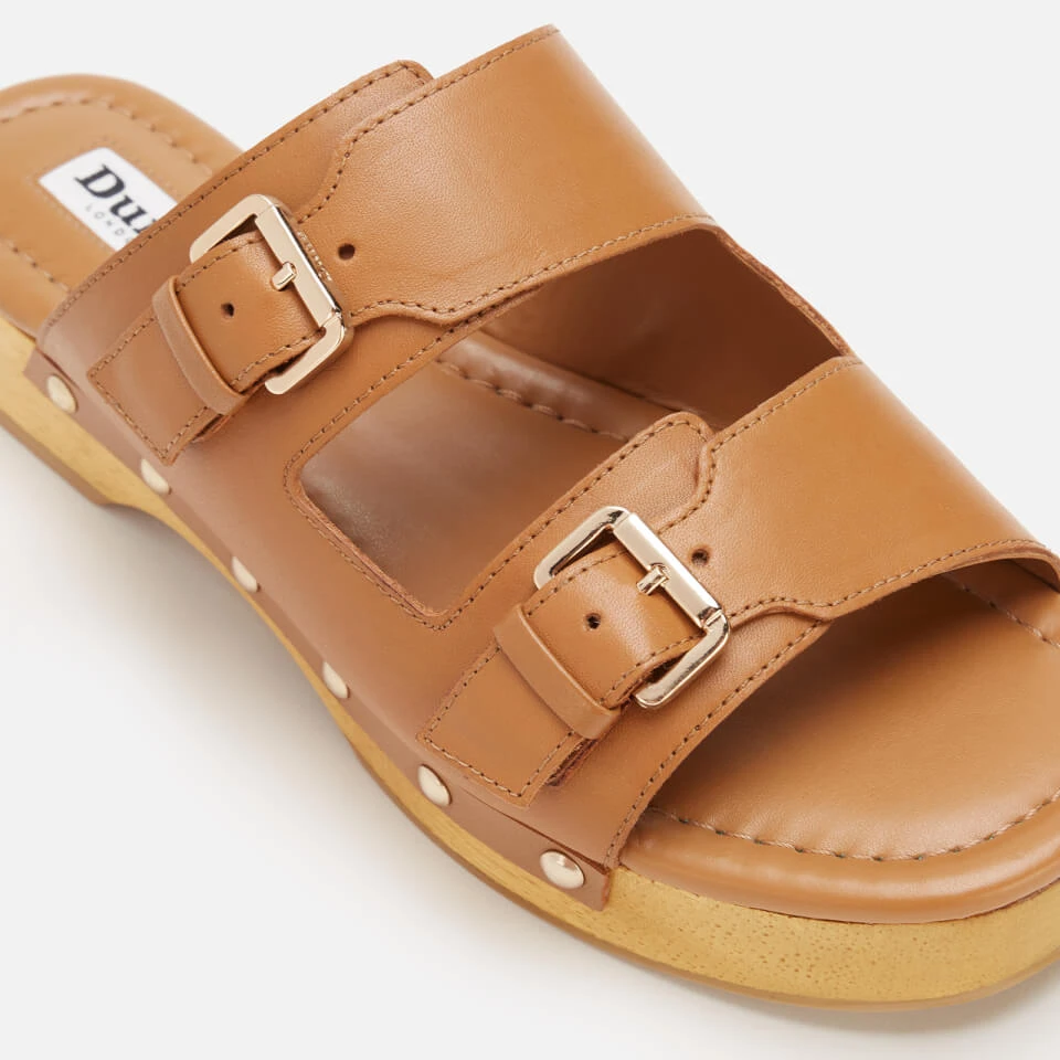 Dune Women's Juniper Leather Clog Sandals - Tan - Image 4