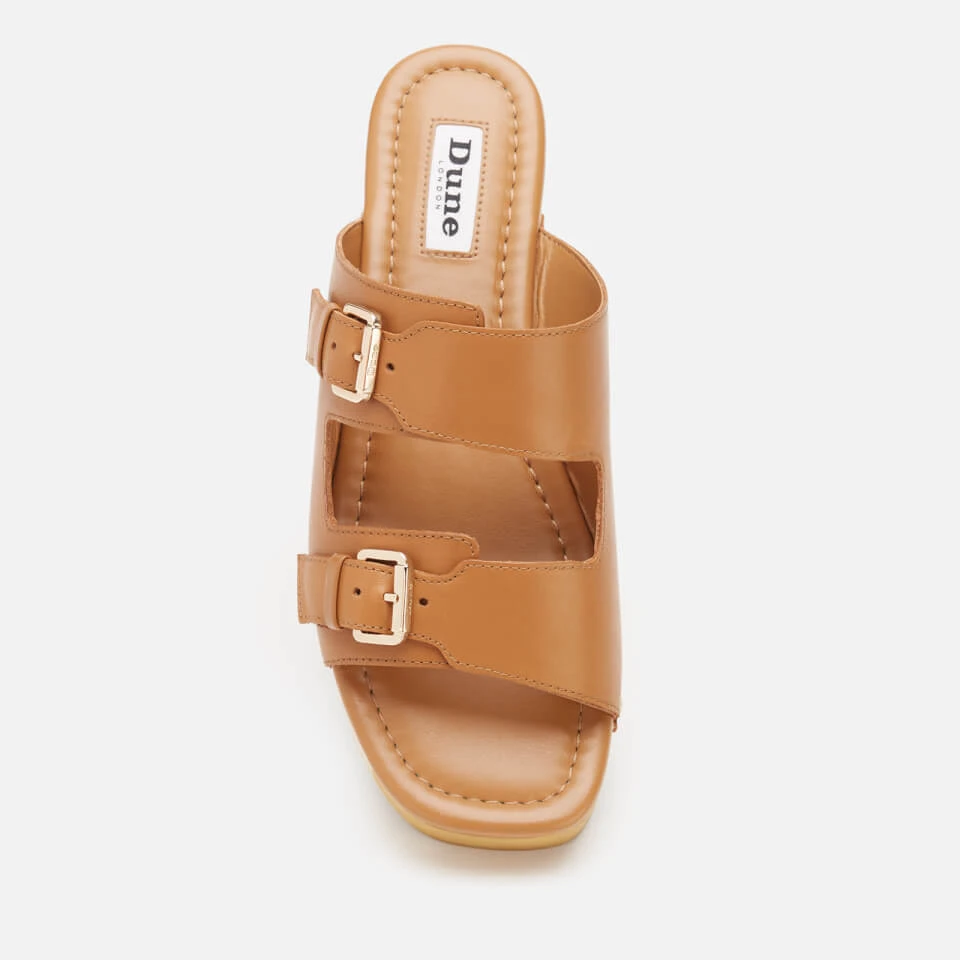 Dune Women's Juniper Leather Clog Sandals - Tan - Image 3