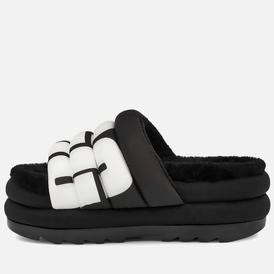 UGG Women's Puft Logo Slide Sandals - Black - Image 3