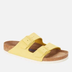 Birkenstock Women's Arizona Slim Fit Sfb Suede Double Strap Sandals - Popcorn