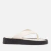 ALOHAS Women's Overcast Leather Toe Post Sandals - Ivory