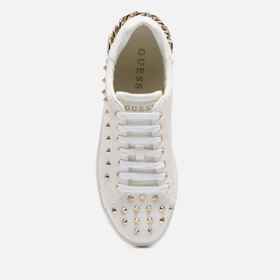 Guess Women's Renatta Faux Leather Low Top Trainers - Milk - Image 3