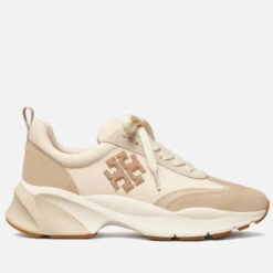 Tory Burch Good Luck Suede-Trimmed Nylon Running-Style Trainers